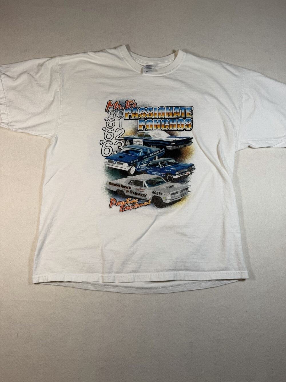 Mr B’s Passionate Ponchos Pontiac Super Duty T Shirt XL White Double Sided